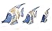 BEAUTIFUL UNIQUE SET OF 3 WOODEN FISH HAND CARVED STATUE SCULPTURE ART