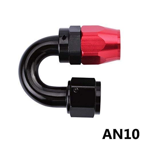 EVIL ENERGY 10AN 180 Degree Swivel Hose End Fitting for braided fuel line Aluminum Alloy Black&Red