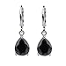 Drop Dangle Teardrop Earrings, Fashion Water Drop Leverback Earrings for Women Black
