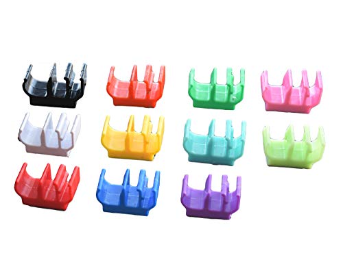 (10 pk) Multi-colored pencil pen and marker holder adhesive clip - Best mount organizer to stick on the wall, car dashboard, computer monitor, desk phone - Great for office, secretary, assistant, etc.