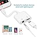 iPhone Headphone Adaptor, Dual Lightning Adapter & Splitter, 2 in 1 Aux Headphone Jack Audio & Charge Cable Adapter, 3.5mm Lightning Adapter for iPhone7/7Plus/8/8Plus/X, Support iOS 11 and Before