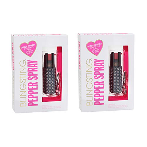 BLINGSTING Pepper Spray Keychain for Women Professional Grade Maximum Strength OC Formula 1.4 Major Capsaicinoids 12 Ft Effective Range Accurate Stream Self-Defense Accessory Designed for Women