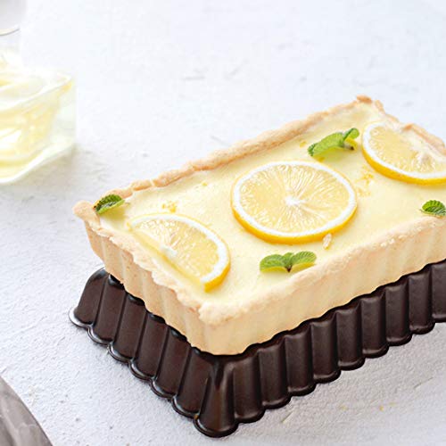 5 Tart+Pan+Removable+Bottom+Nonstick+Quiche+Pan+Quiche+Pan+Set+Square