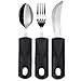 Adaptive Utensils by Vive - Arthritis Aid Silverware Set for Parkinsons, Hand Tremors - Easy Grip for Shaking, Elderly & Trembling Hands - Heavy Stainless Steel Spoon, Fork & Knife Included