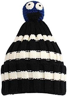 Cutegogo Christmas Kids Beanies Baby Hood Hat Warm Boy Girl Knit Accessories Fall Winter Santa (Stripe black)