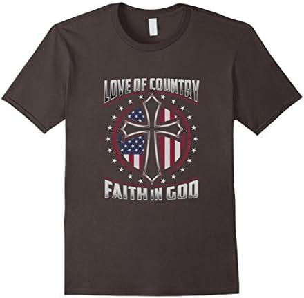 Mens Patriotic Christian Jesus Cross American Flag T-Shirt 3XL Asphalt