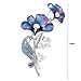 Glamorousky Purplish Blue Flower Brooch with Blue, Purple Austrian Element Crystals and Silver CZ