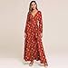Women Ware Tie Maxi Dress – Ladies Casual Long Sleeve Swing Dresses – Floral Print Dress with Beltthumb 1