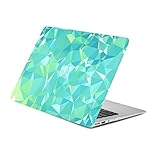 Unik Case-Gradient Ombre Scattered Turquoise Triangular Galore Ultra Slim Light Weight Matte Rubberized Hard Case Cover for Macbook Air 13