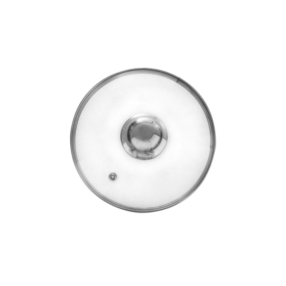 ORION Universal Glass Pot Lid with Stainless Steel Ring - Heat-Resistant 200°C, Diameters 14-30 cm