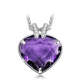 LadyColour Purple Heart Necklace, Swarovski Crystals Jewelry for Women, Christmas Gifts Birthday Gifts Anniversary Gifts for Her Gifts for Wife Girlfriend Daughter Sister Graduation Gifts for Girls