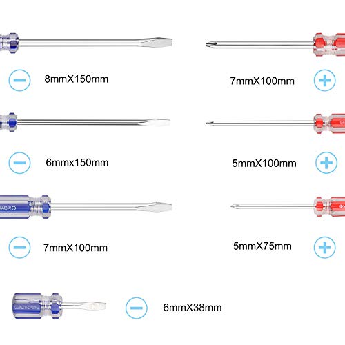Sunjoyco Magnetic Screwdriver Set, 7Pcs Slotted & Phillips Screwdriver Kit with Strong Magnetic Tip, Ergonomic Comfortable Cushion Grip, Hand Tool Kit for Home Repair, Improvement, Craft, Daily Basis - Thumbnail 5