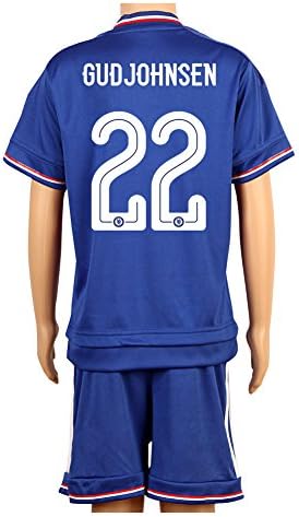 Blue #22 Gudjohnsen UCL Home Kids Youth Soccer Jersey (2015/16)