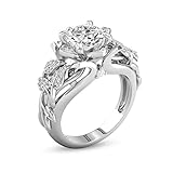 Clearance! WILLTOO Jewelry Fashion Forever Classic Flowers with Tiny Zircon Engagement Wedding Band Ring (Silver, US 6)