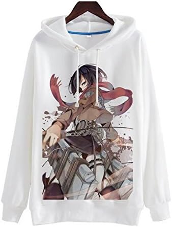 Attack on Titan Shingeki no Kyojin Cosplay Costume Anime Hoodie (M, White)