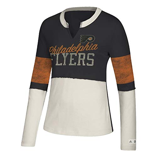 adidas Women's Philadelphia Flyers Long Sleeve Tee Ladies Tee (XX-Large)