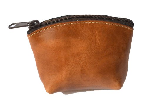 Artisan s made leather coin purse in light brown (leath…