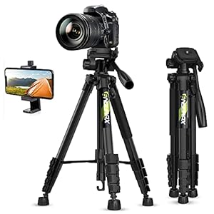 Endurax 66 Tripod for Camera and Phone Camera Tripod Stand with Quick Release Plate Compatible with iPhone Nikon Canon…