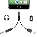 (Upgrade)2 in 1 iPhone 7 Adapter suport iOS10.3, TOPGO Lightning to Charger and Lightning to 3.5mm Aux Earphones Cable for iPhone 7 / 7 Plus [No Calling Function and No Music Control] - Black