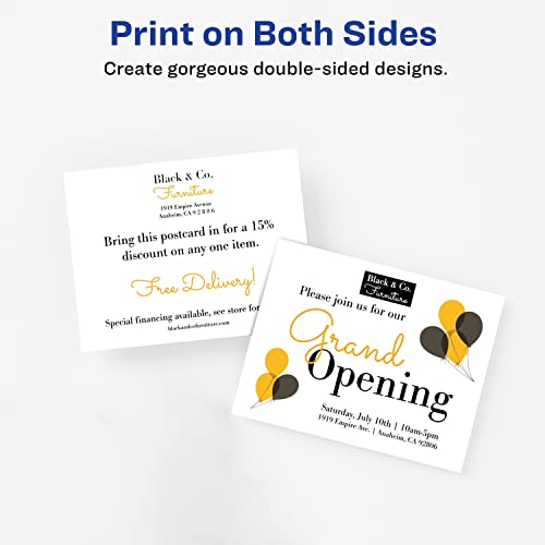 Avery 8383 PhotoQuality Glossy Postcards for Inkjet Printers, 4 1/4 x