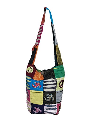 Royal Rajasthani Womens Canvas Nepali Shoulder Bag (Multicolour)