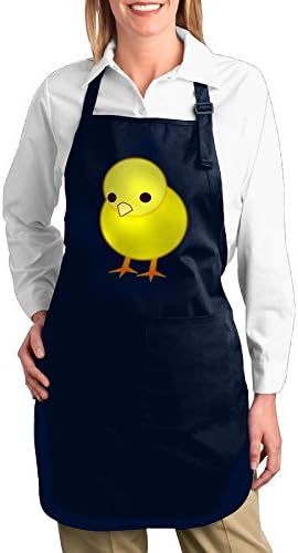 Dogquxio Cute Chick Kitchen Helper Professional Bib Apron With 2 Pockets For Women Men Adults Navy