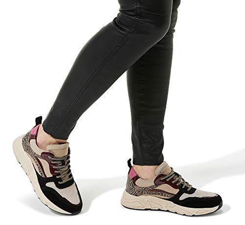 Lina Locchi Dames Sneakers Beige combi combi mesh sneaker | Van den Assem