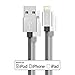 PURIDEA [Apple Mfi Certified 3Ft iPhone Charger Nylon Braided Lightning Cable Charge and Sync Cable Cord Compatible with iPhone 7/7 plus/SE/5/6/6s/Plus/iPad Mini/Air/Pro,Silver