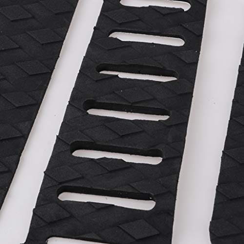 SM SunniMix 5Pcs Adhesive Surfboard Traction Tail Pads Non-Skid Surfing SUP Stomp Mat Deck Tape Grips for Longboard Stand up Paddle Board Skimboard Black