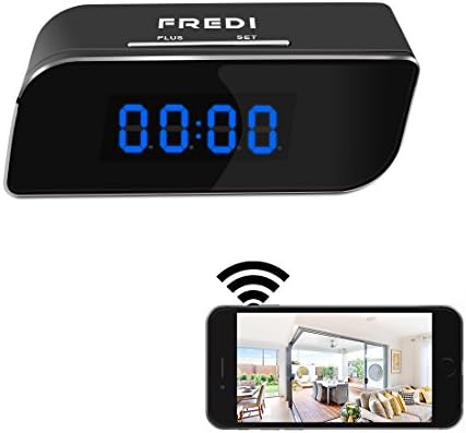 FREDI 1280x720P HD WiFi Clock Camera Wireless IP Hidden SPY Camera Video Recorder Indoor Motion Activated DV Camcorder Support IOS iPhone /Android Phone APP Remote View
