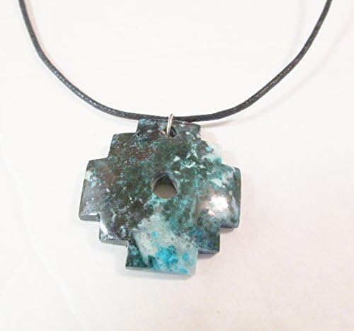 Awesome Chrysocolla w/ Quartz Semiprecious Stone Chakana Crystal Healing from Peru