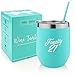 21st Birthday Gifts For Women- Finally 21 -Womens Gift Under 25 Dollars - 12 oz Stainless Steel Stemless Wine Tumbler with Lid And Straw -Insulated Travel Wine Glass- Wine Glasses With Funny Sayings