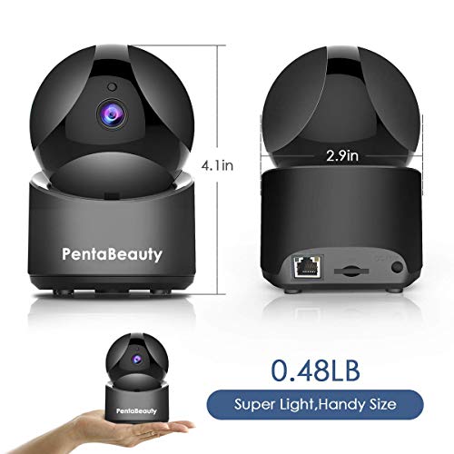 SportMonster HD Security Camera, Wireless Home Security Surveillance WiFi Camera with Motion Detection, Pan/Tilt, Night Vision and Two Way Audio, Baby/Pet Monitor and Nanny Cam, Updated-Black