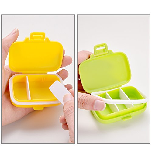 Pill Cases 3 Removable Compartments Plastic Waterproof Pill Box Case