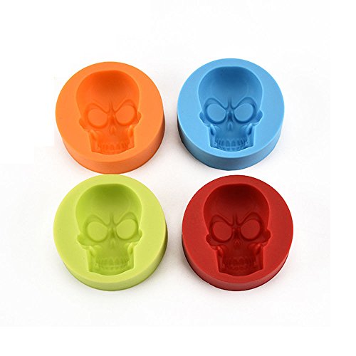 Hot Sale Halloween 3D Skull Silicone Mold Chocolate Fondant Cake Making Baking Mould 1Pc by Fenleo
