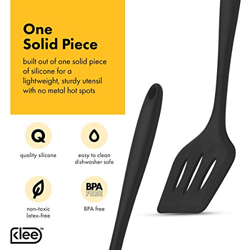 Klee 10-Piece Non-Stick Silicone Kitchen Utensil Set, Black - Thumbnail 3