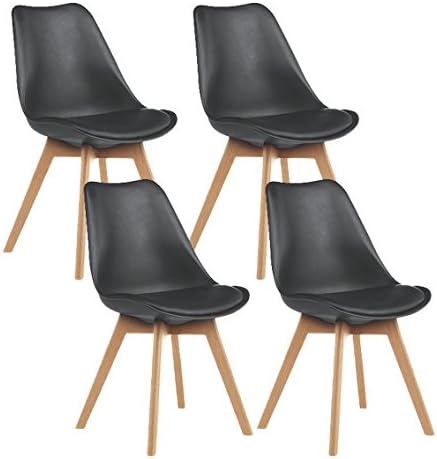 Mmilo Tulip Dining Chair/Office chair with Pyramid Solid legs Padded Designer Replica X 4 SET
