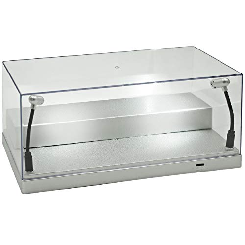 Unbekannt Acryl Vitrine mit LED Beleuchtung mit Silber Sockel für Modellauto 1/43 1/64 1/72 1/87 1/32 1/24… – Bild 4