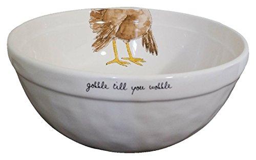 Click Here to See More Images Rae Dunn Thanksgiving Turkey Gobble Till You Wobble Serving/Mixing Bowl