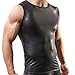 YiZYiF Sexy Mens Underwear T-Shirt Sleeveless Vest Tank Top Leather Undershirt Medium, Black