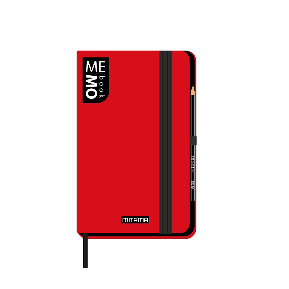 Mitama Red Pocket Notebook - Memo Book - Notebook - Soft Touch Cover - Inner Pocket + Pencil Included - White Sheets - 9 x 14 cm