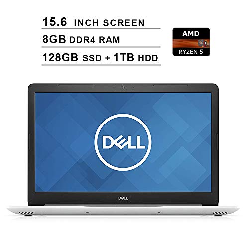 2019 Premium Dell Inspiron 15 5000 15.6 Inch HD Laptop (AMD Ryzen 5 2500U up to 3.6 GHz, 8GB RAM, 128GB SSD(Boot) + 1TB HDD, WiFi, Bluetooth, HDMI, Windows 10 Home, Platinum Silver)
