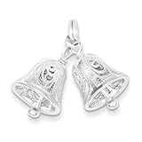 Sterling Silver Bells Charm, Charms for Bracelets and Necklaces
