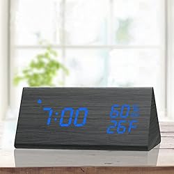 Digital Alarm Clock, with Wooden Electronic LED