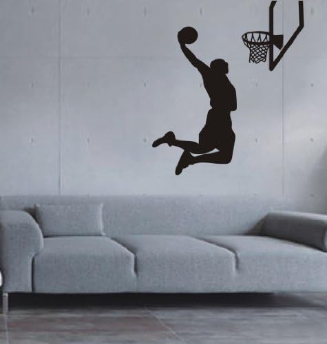 Large--Easy instant decoration wall sticker wall mural Sport Basketball-Basketball shoot 22inchby39inch(basketball)