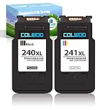 CLOWOD Re-Manufactured Ink Cartridge Replacement for Canon PG-240XL PG-241XL Used in Canon Pixma MG2120 MG3122 MG3220 MG3522 MX372 MX439 MX472 TS5120 Printers(1BK+1Tri-Color)