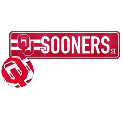Rico Industries NCAA Oklahoma Sooners Standard Laser Cut Acrylic Street Sign 3.…
