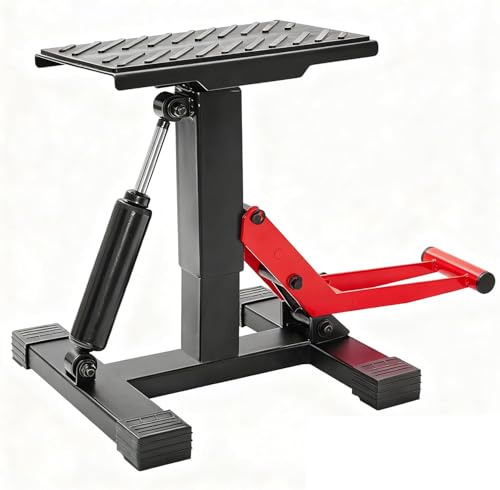 Dsocool Bike Lift Stand, Adjustable Motorcycle Lift Jack Table, 200KG Capacity, Hydraulic Lift Operation, Dirt Bike Accessories for Dirt Pit Bike Repair, Maintenance
