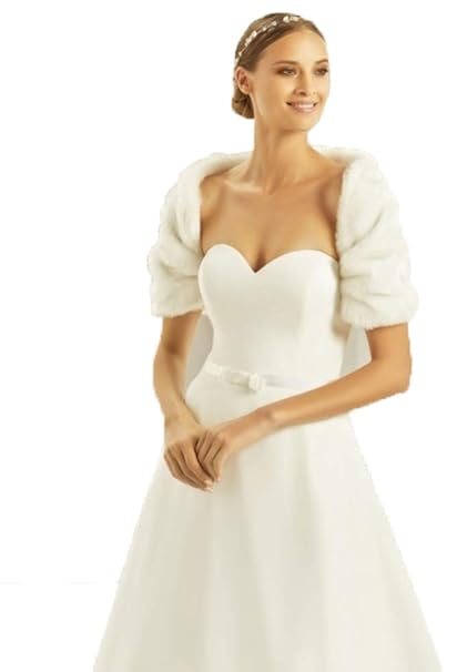 Unbekannt Spitzenbolero Cape Arm Carmen Spitze Spitzenjacke Bolero Stola Brautjacke Ivory Creme Jacke Brautbolero Spitzenjäch