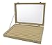 Wuligirl Clear Lid 7 Slots Rings Earrings Organizer Storage Jewelry Box Case Tray Showcase Display Burlap Linen